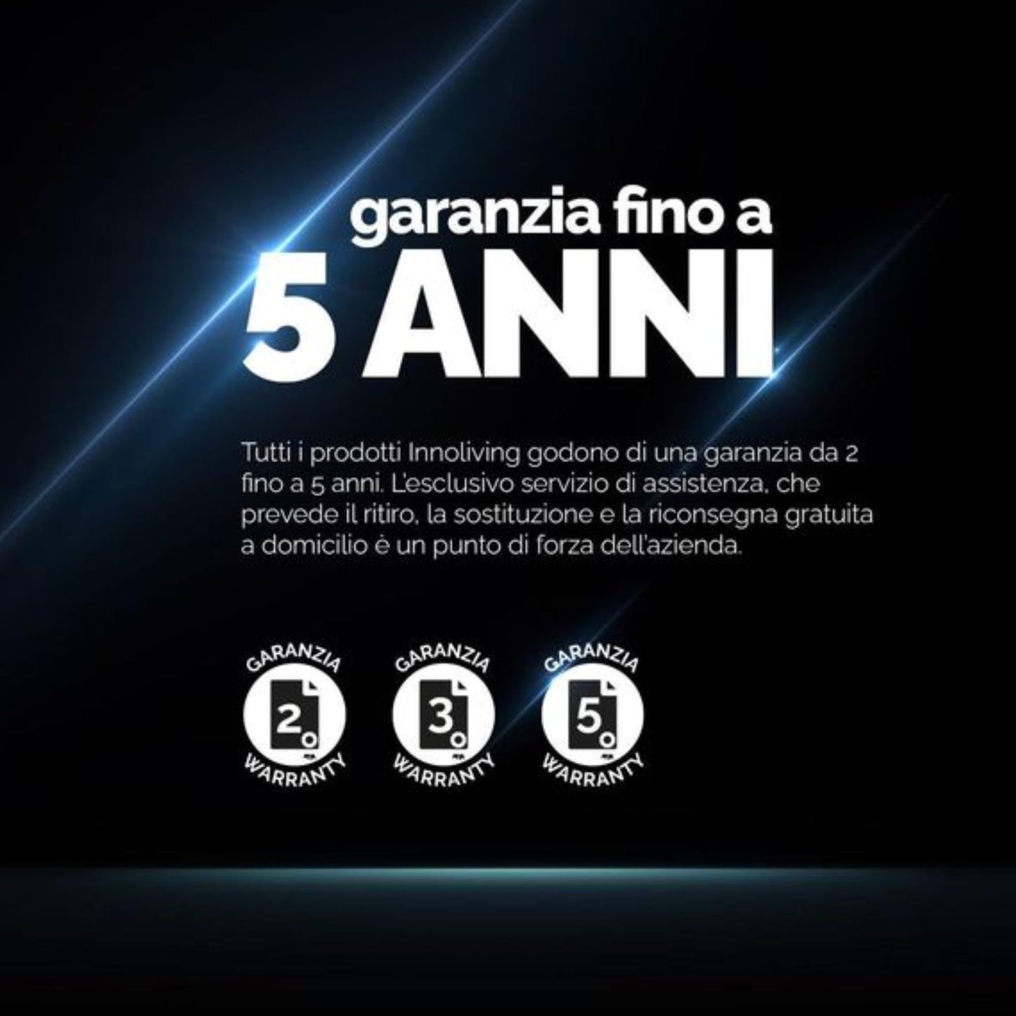 Innoliving INN-522 Ventilatore a Piantana in Metallo Cromato, Potenza 50W, Diametro 40 cm, 3 Velocità, Altezza Regolabile fino a 125 cm, 4 Pale in Metallo, Funzione Oscillazione e Inclinazione
